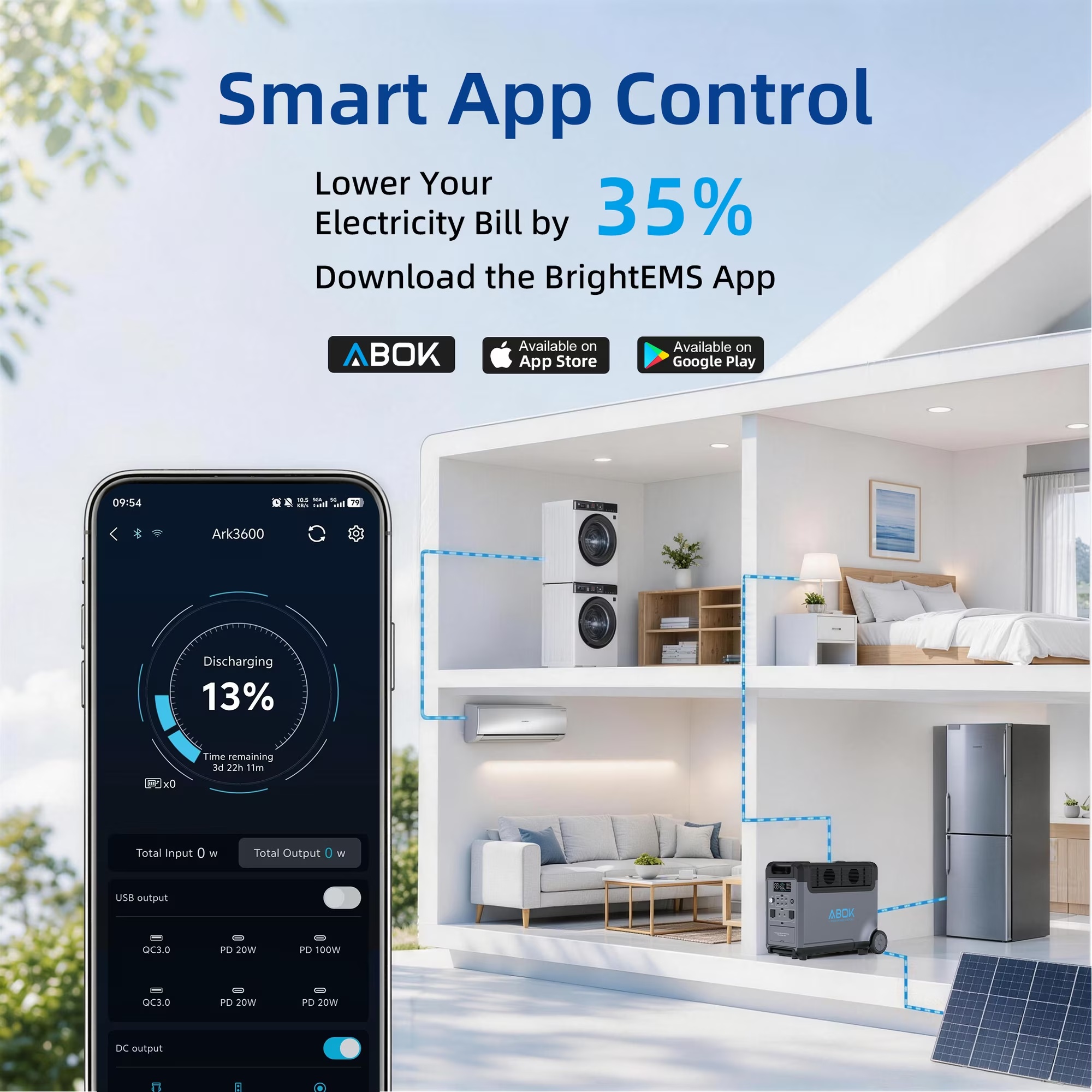 BrightEMS app controlling ABOK Powerhouse